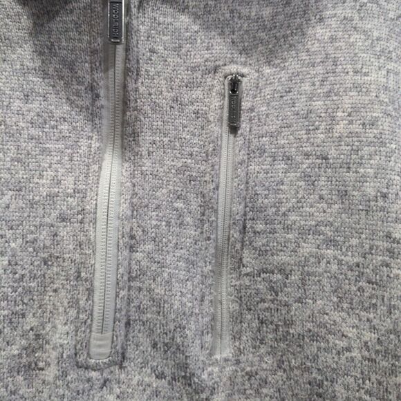 Woolrich Mens 1/4 Zip LS Fleece Pullover Sweater Size Large Gray Casual Pocket - Picture 4 of 11